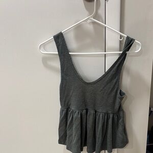 Green Sleeveless Peplum Top from Urban Outfitters